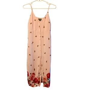 Topshop Button Front Midi Dress - Coquette Cottagecore Style-petite